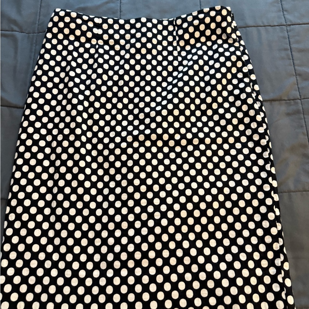 Chico's Polka Dot Midi Skirt in Black and White